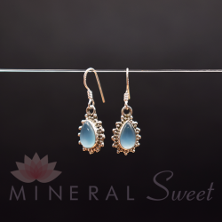 Boucle d'oreille Calcédoine argent 3