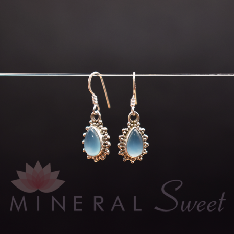 Boucle d'oreille Calcédoine argent 4