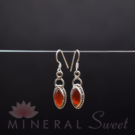 Boucle d'oreille Cornaline  argent 2