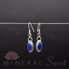 Boucle d'Oreille Lapis Lazuli faceté argent.