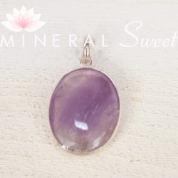 Pendentif oval Améthyste et argent