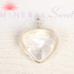 Colgante corazón Cristal de roca y plata