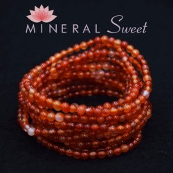 Pulsera Cornalina perlas redondas 4mm
