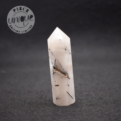 Obélisque Cristal de Roche avec inclusions de tourmaline noire 5