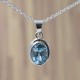 Pendentif Topaze bleue argent