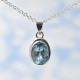 Pendentif Topaze bleue argent