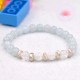Bracelet fille en Cristal de roche et Aigue-marine