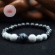 Pulsera Hombre Shungit, Howlita, Obsidiana nieve