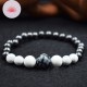 Pulsera Hombre Shungit, Howlita, Obsidiana nieve