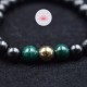Pulsera Hombre Shungit, Malaquita y Pirita dorada