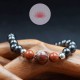 Pulsera Hombre Shungit, Jaspe rojo y Jaspe Brescia