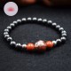 Pulsera Hombre Shungit, Jaspe rojo y Jaspe Brescia