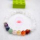 Pulsera niña en Cuarzo rosa y perlas 7 chakras