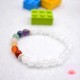 Pulsera niña en Cuarzo rosa y perlas 7 chakras