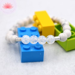 Pulsera niña en Howlita y Cristal de roca