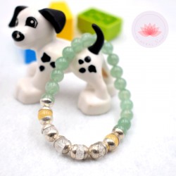 Pulsera niña en aventurina, cristal de roca y calcita amarilla