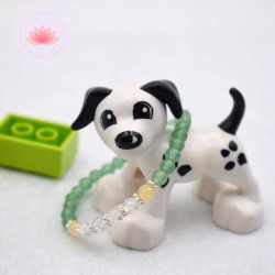 Pulsera niña en aventurina, cristal de roca y calcita amarilla