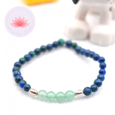 Bracelet garçon en Azurite et Aventurine