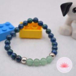 Bracelet garçon en Azurite et Aventurine