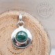 Pendentif malachite serti argent 8