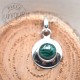 Pendentif malachite serti argent 8