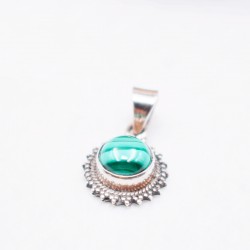 Pendentif Malachite serti argent MPPM/2