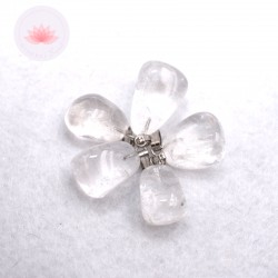 Colgante Cristal de roca + anilla metal