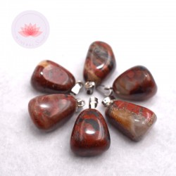 Pendentif Jaspe rouge brechique + attache métal
