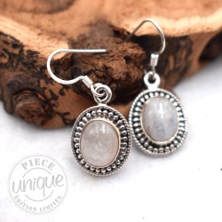 Boucle d'oreille Pierre de Lune argent 3G