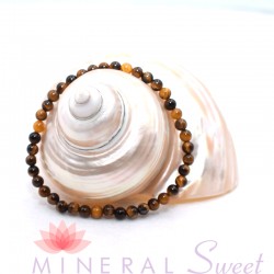 Pulsera Ojo de Tigre perlas redondas 4mm