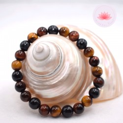 Bracelet Oeil de Tigre Taureau Faucon 8mm