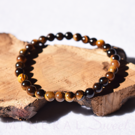 Pulsera Ojo de Tigre perlas redondas 6mm