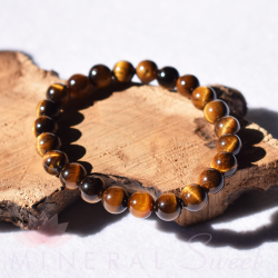 Pulsera Ojo de Tigre perlas redondas 8mm