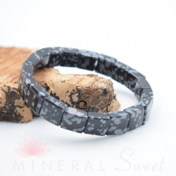 Pulsera Obsidiana nevada square 10mm