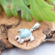 Pendentif Larimar Tortue argent 