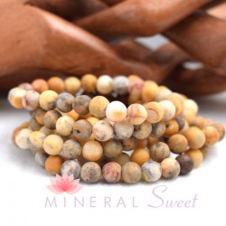 Bracelet Jaspe jaune matperles rondes 8mm