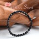 Turmalina negra pulsera infantil perlas redondas 4mm