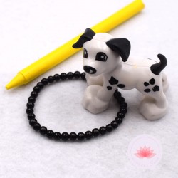 Turmalina negra pulsera infantil perlas redondas 4mm