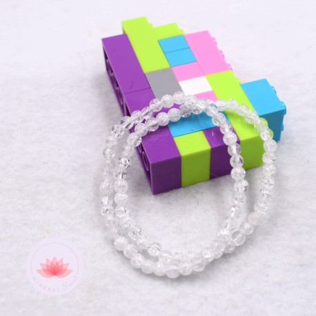 Bracelet Cristal de roche  enfant perles rondes 4mm