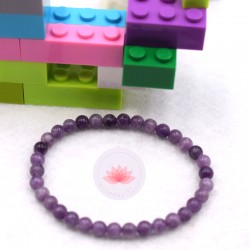 Pulsera infantil Lepidolita perlas redondas 4mm