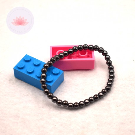 Bracelet enfant Hématite perles rondes 4mm