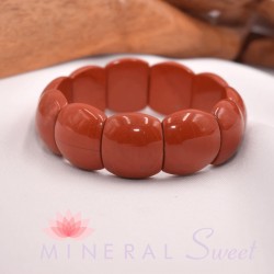 Bracelet Jaspe rouge grand cabochon