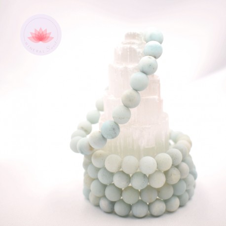 Amazonite mat bracelet perles rondes 10mm