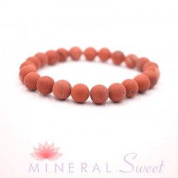 Bracelet Jaspe rouge mat Perles rondes 8mm