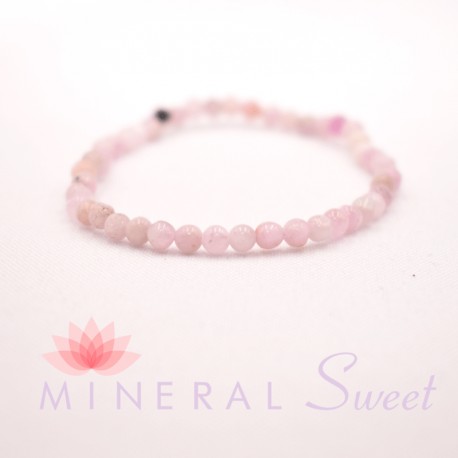 Bracelet Kunzite perles rondes 4mm