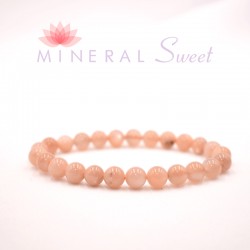 Piedra de Luna rosa pulsera perlas redondas 8mm