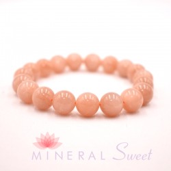 Pierre de Lune rose bracelet perles rondes 10mm