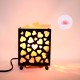 Lampe métal noir coeurs avec du sel de l'Himalaya