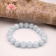 Pulsera Aguamarina perla redonda 10mm