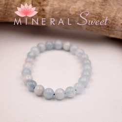 Bracelet Aigue-Marine Perles rondes 8mm